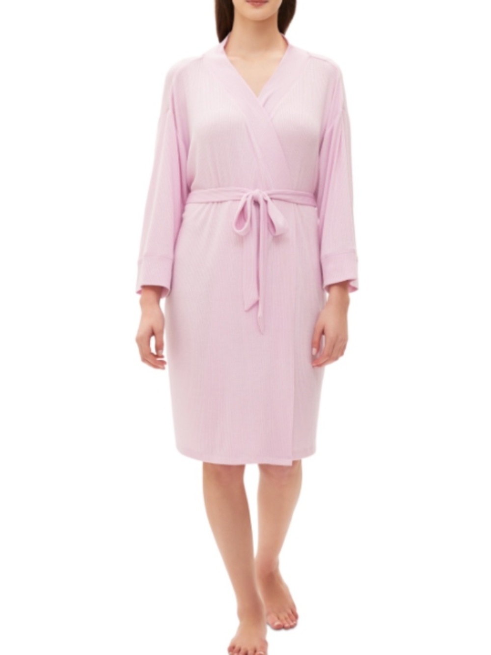 GAPBody Women's Long-Sleeve Ribbed Belted Robe - Butterfly Pink XL
